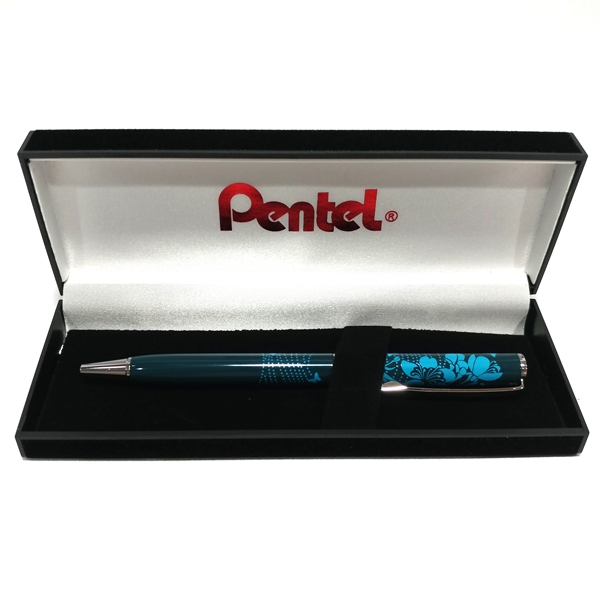 Bút Bi Kim Loại Nắp Vặn Cao Cấp - Hoa Xanh Mực Xanh - Pentel B811S1-C