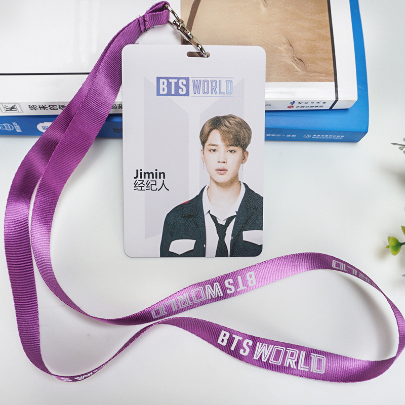 Card đeo thẻ JIMIN BTS kèm dây đeo BTS WORLD