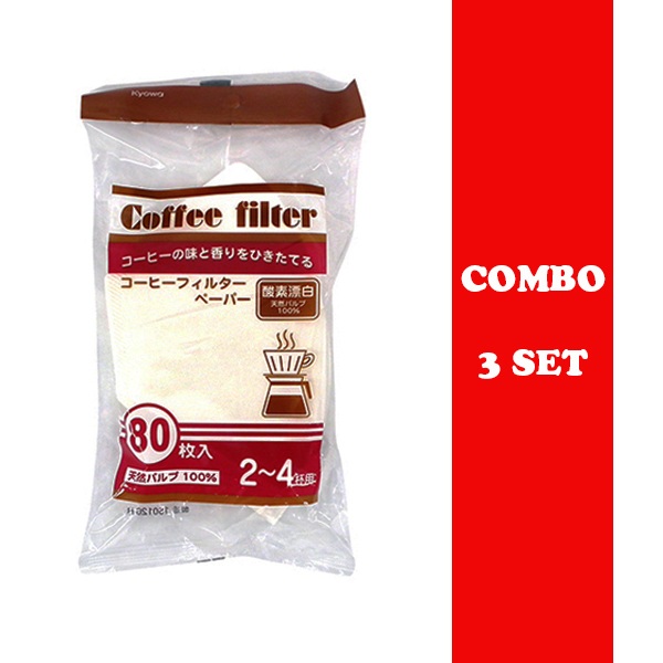 Combo 3 set 80 túi giấy lọc trà, cà phê nội địa Nhật Bản