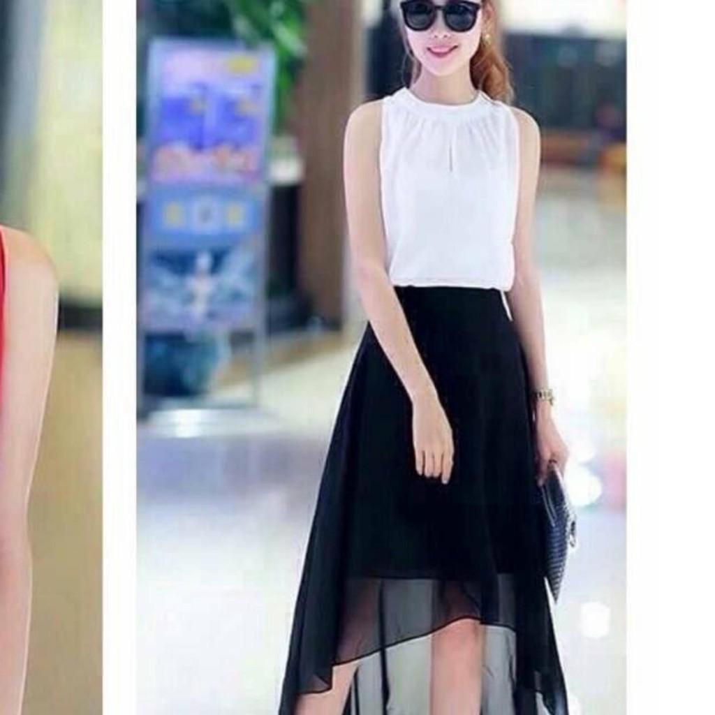 Aó Kiểu Cổ Tròn Nhúng Đỏ