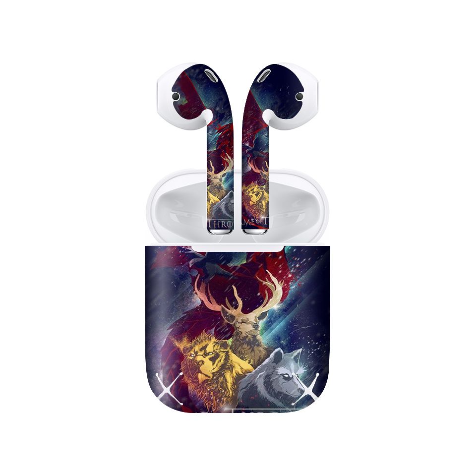 Miếng dán skin chống bẩn cho tai nghe AirPods in hình Game Of Throne - 005 (bản không dây 1 và 2)