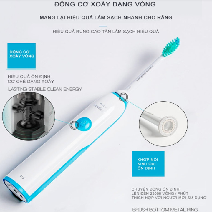 Bàn chải đánh răng điện Philips Sonicare HX3216/31 - Màu Xanh Lá - Hàng Nhập Khẩu