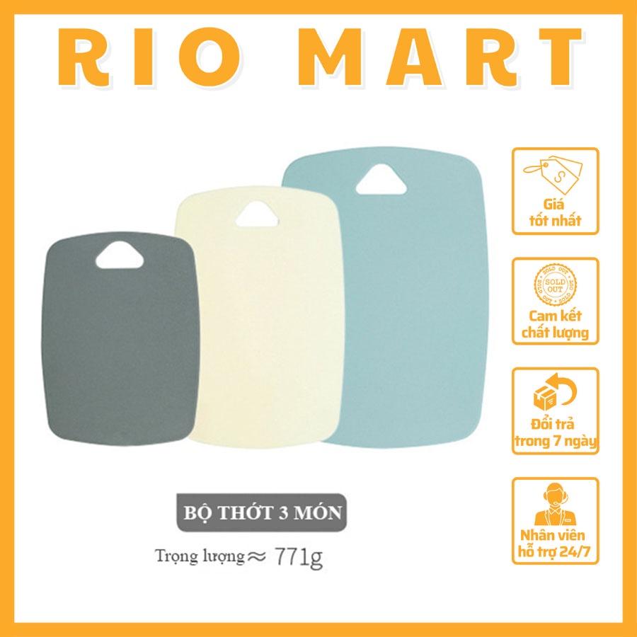 Thớt Nhựa Kháng Khuẩn Set 3 Món Dày Dặn Màu Pastel Siêu Xinh - Hàng Loại 1 - R14 RIOMART