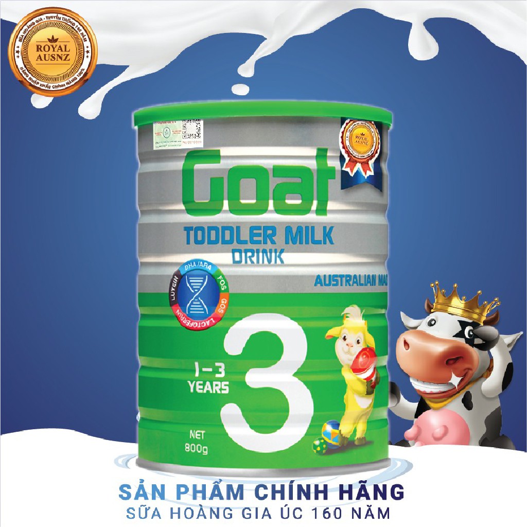 Combo 2 Hộp Sữa Dê Hoàng Gia Úc Goat Toddler Milk 3 Bổ Sung Dinh Dưỡng Cho Bé ROYAL AUSNZ 800g