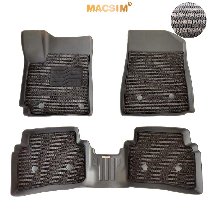 Thảm Lót Sàn 2 Lớp TPE Macsim Huyndai Venue 2022+ Chuẩn Form, Bền, Không Mùi (sd3 xám đen ct)