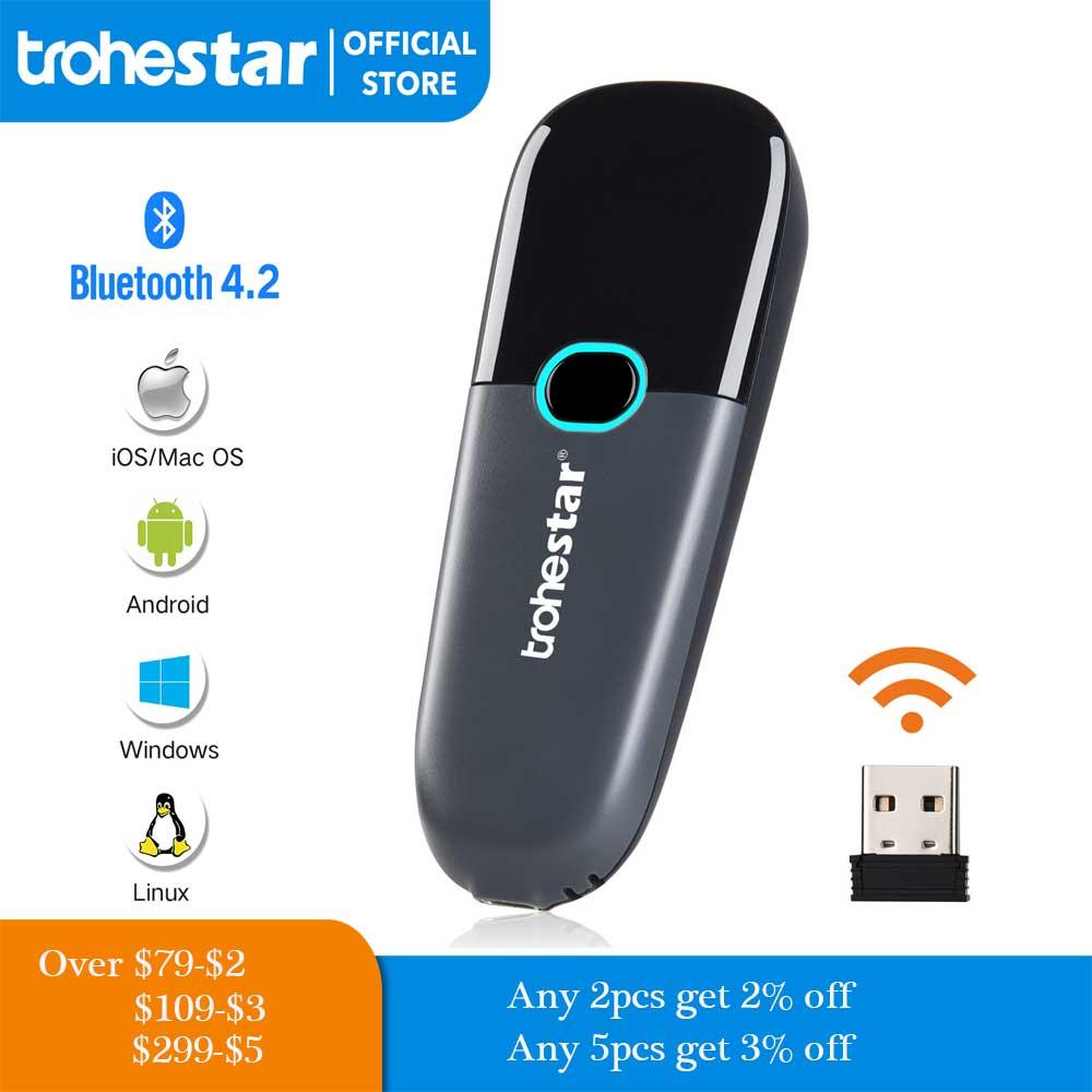 Máy quét mã vạch không dây Chức năng tương thích Bluetooth 2D/1D Máy quét 1D /2D Không dây 2.4GHz