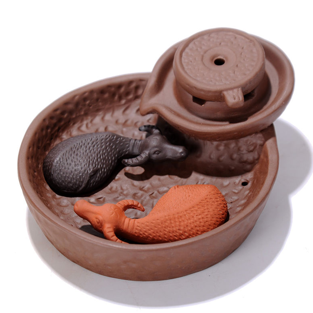 Incense Burner Backflow Censer Holder With 70pcs Sandalwood Incense Cones