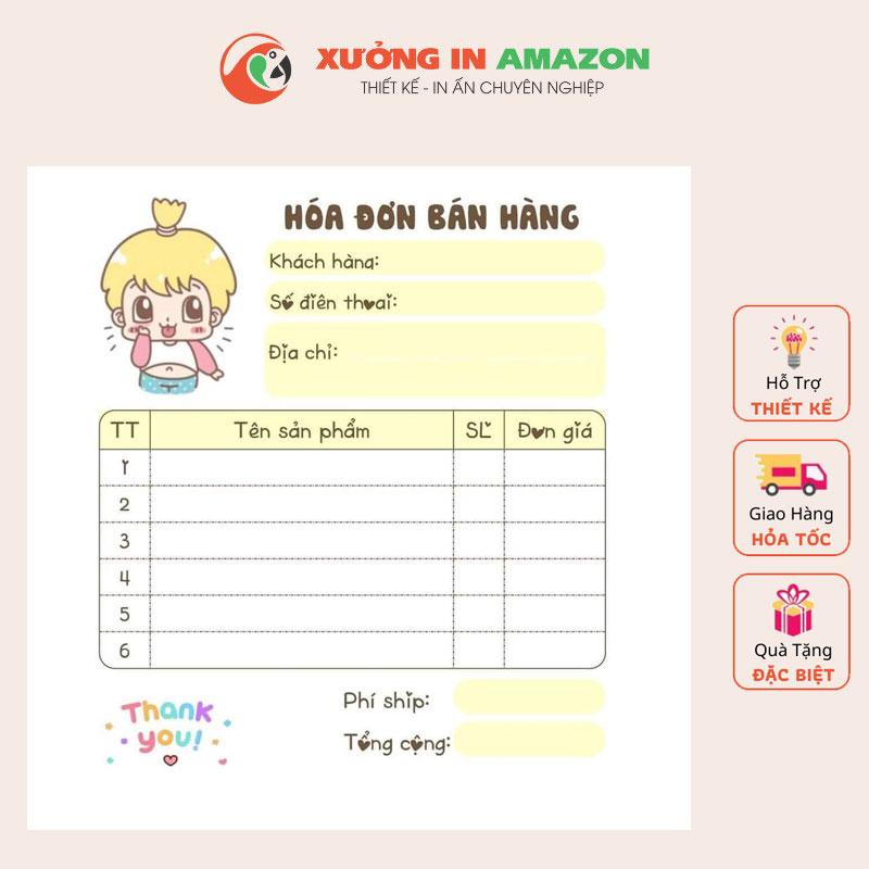 Hoá đơn bán hàng mini 1 liên dễ thương 9x10cm ngẫu nhiên