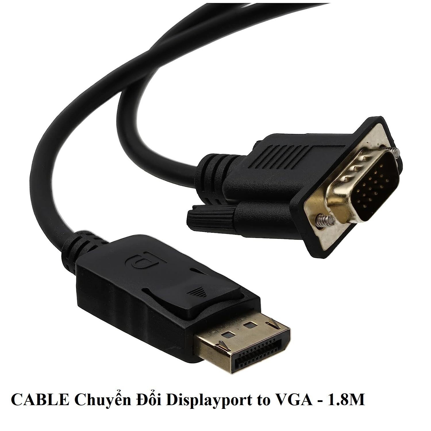 Cáp Chuyển Đổi Displayport to VGA Dài 1.8m siêu nhỏ gọn-HT