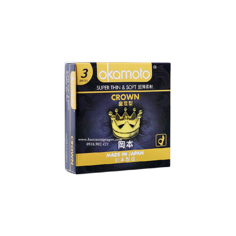 Okamoto Crown - Bao Cao Su Siêu Mỏng - Ôm Khít - Mềm Mại - Xuất Xứ Nhật Bản
