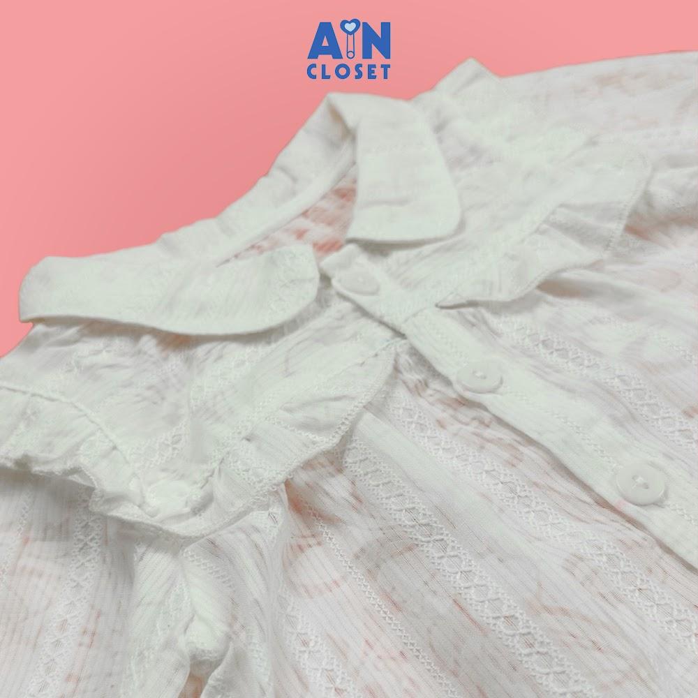 Áo Sơ mi Dài tay bé gái họa tiết Hoa Cánh bướm trắng cotton boi - AICDBGEXS0CH - AIN Closet