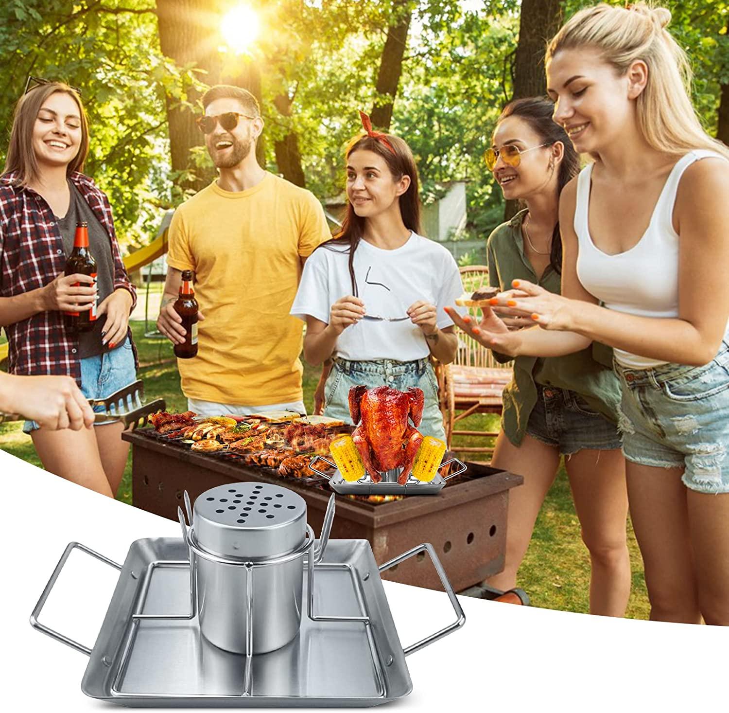Rang và hỗ trợ thẳng đứng cho lon bia gà, nướng thịt gà để nướng bia, lon gà, nướng, lò nướng hoặc máy rửa chén, máy rửa chén