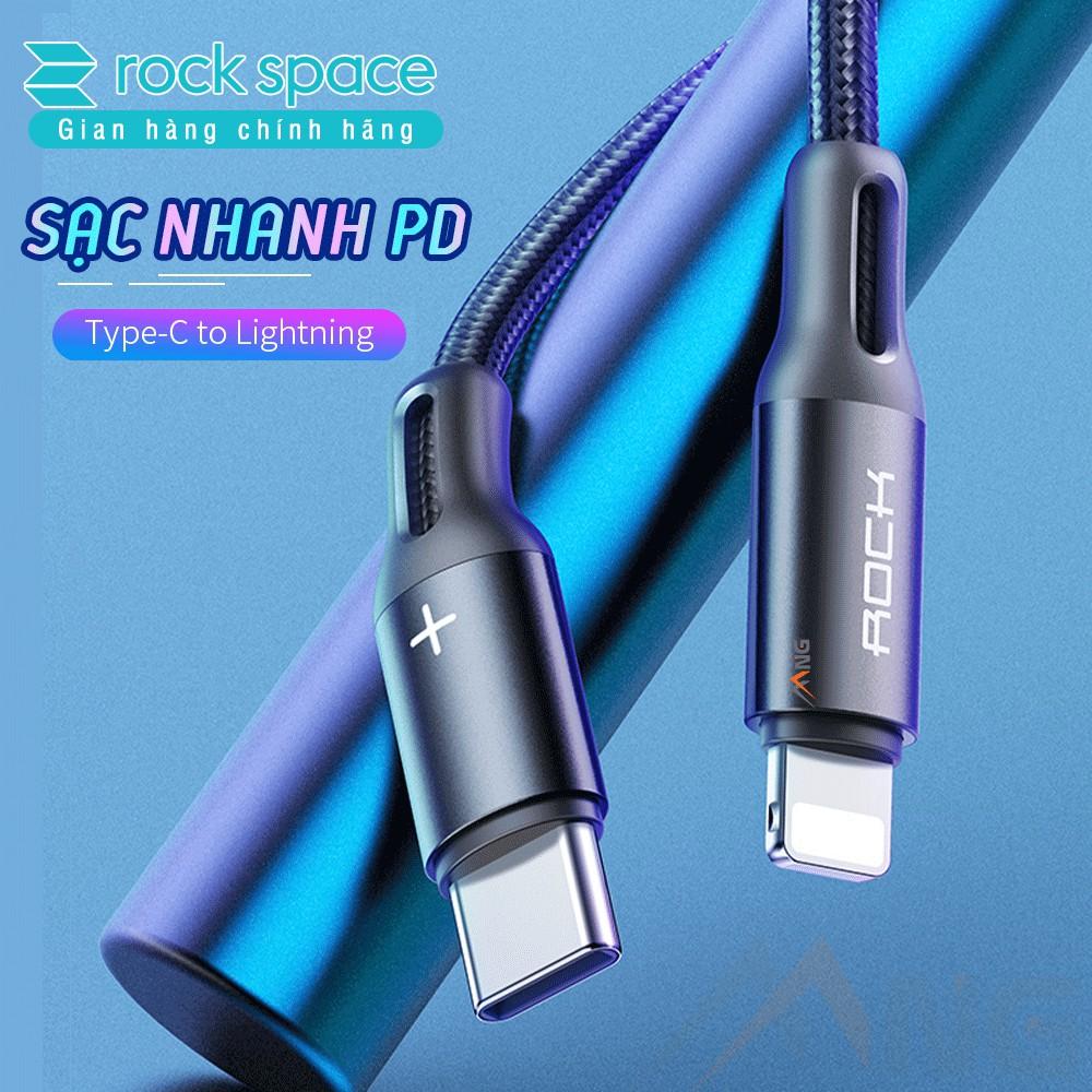 Dây Sạc Rockspace R2 dành cho Iphone sạc nhanh PD 18W ,dây dù - Hàng chính hãng