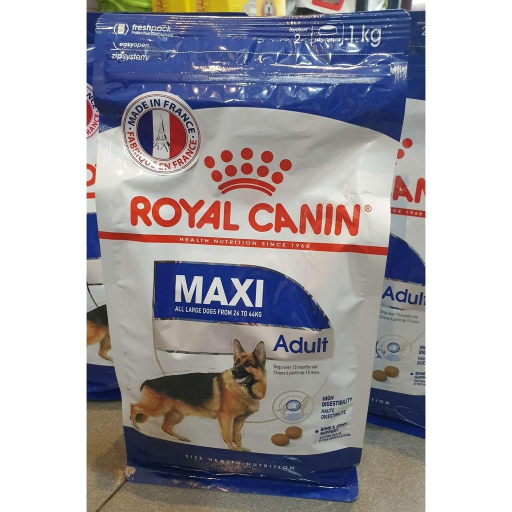 Thức ăn cho chó Royal Canin Maxi Adult 1kg - Thức ăn khô dành cho giống chó to trưởng thành