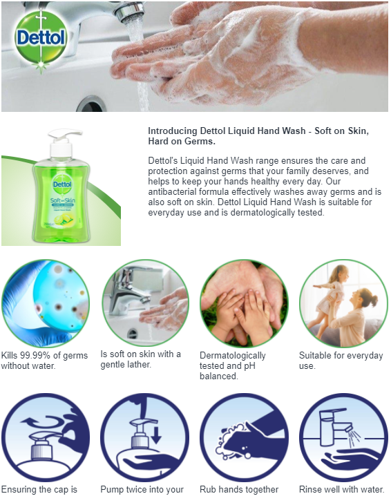 Nước rửa tay diệt khuẩn Dettol Hand Wash dưỡng da 250ml - QuaTangMe Extaste