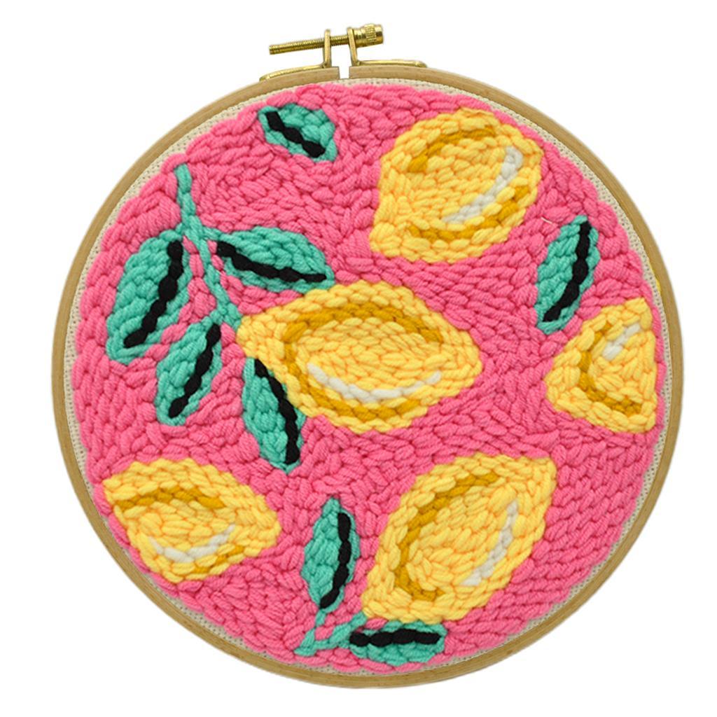Punch  Kits with Punch Embroidery Wood Hoop DIY Crafts