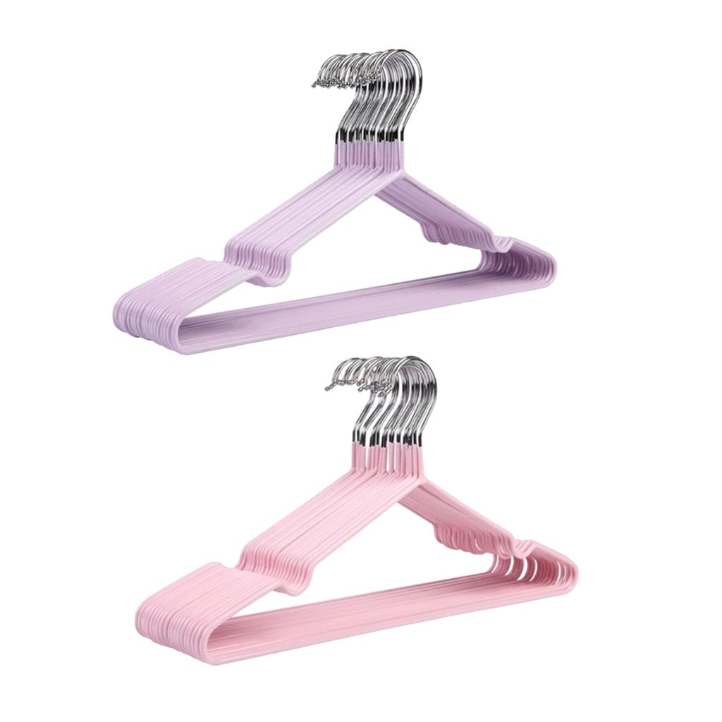 20pcs Adults Size PVC Coated Steel Clothes Hanger Coat Hanger Rack for Wardrobe