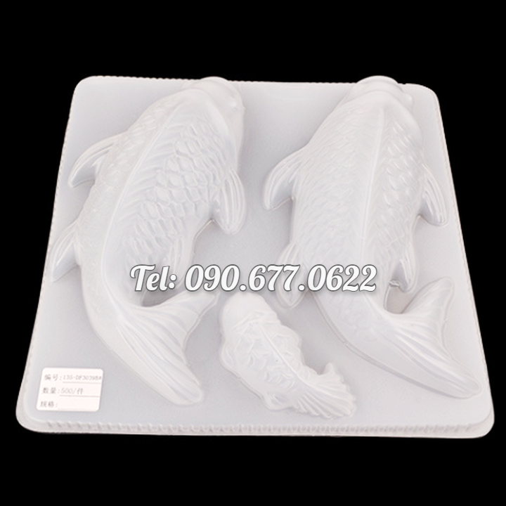 Khuôn 3 con cá chép làm bánh, rau câu, khuôn ép xôi, giò chả – Loại 25 cm - Mã số 1745
