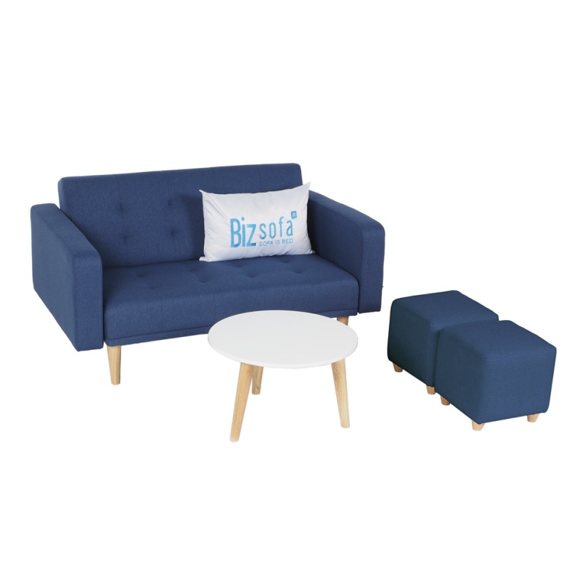 Trọn Bộ Sofa Phòng Khách Bizsofa - Bed - MLF-12 Mini - Xanh Dương