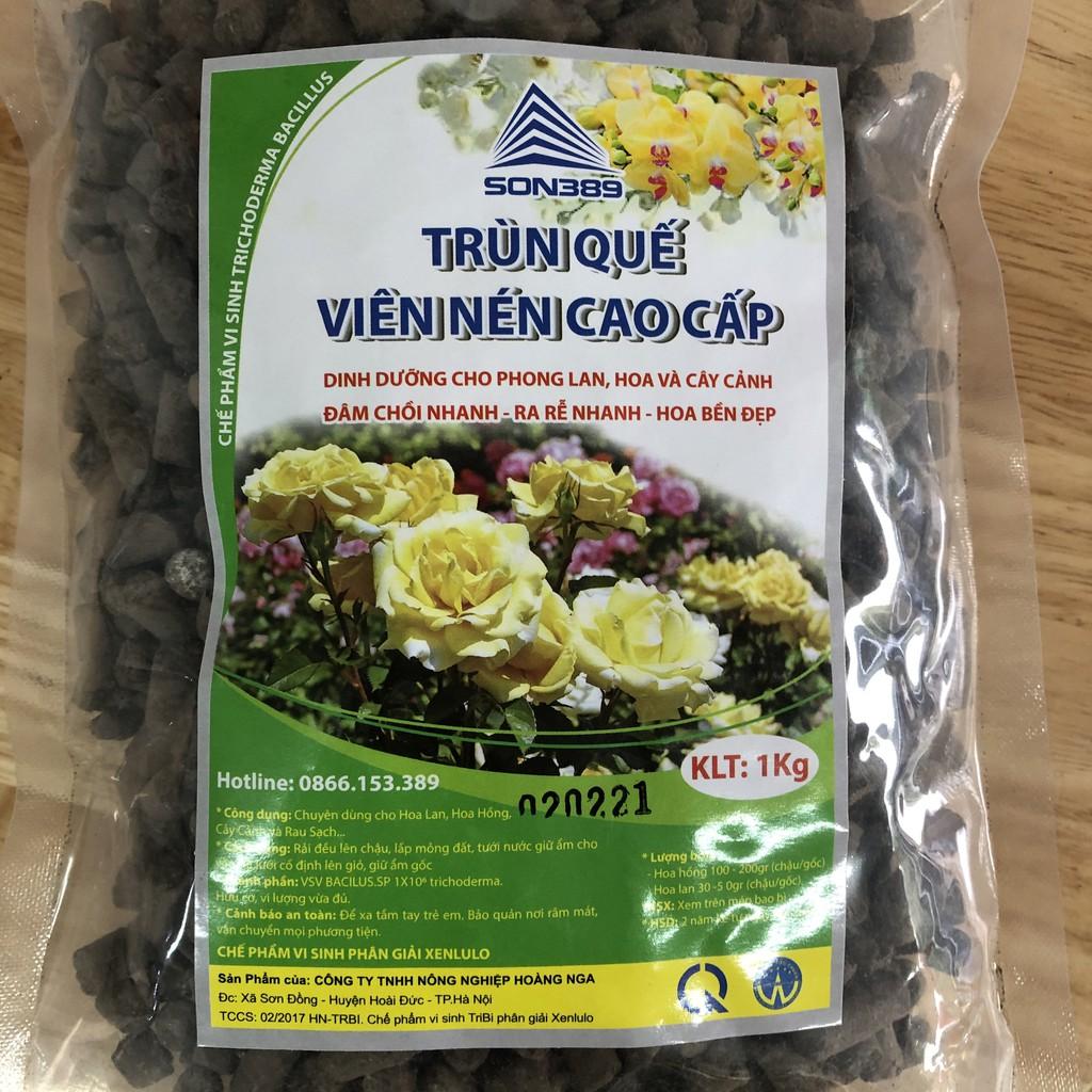 Trùn quế viên nén cao cấp 1kg dinh dưỡng cho hoa phong lan, hoa hồng và cây cảnh