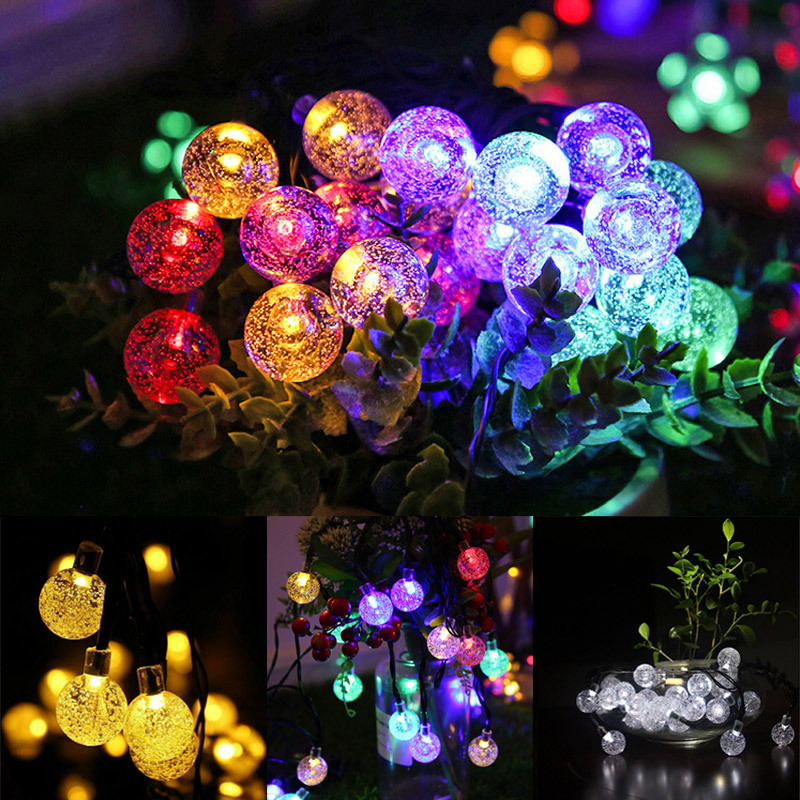 Đèn trang trí năng lượng mặt trời Dây đèn tròn, tích kiệm điện, bóng siêu sáng, chống thấm nước - DA3094
