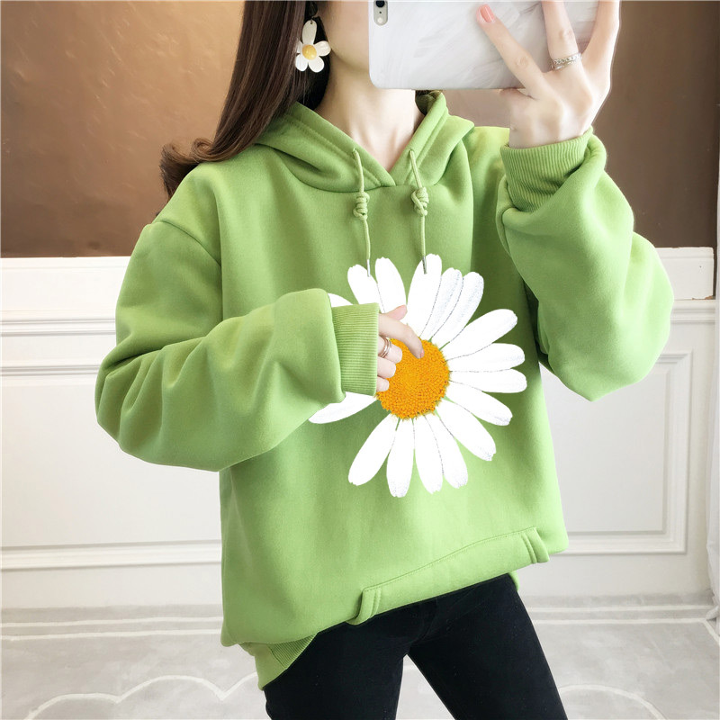 Áo Hoodie Hoa Cúc Nữ, Kiểu Mẫu Hiện Đại Mặc Mọi Lứa Tuổi, Chất Nỉ Mềm Mịn Lót Bông Trong Cực Ấm