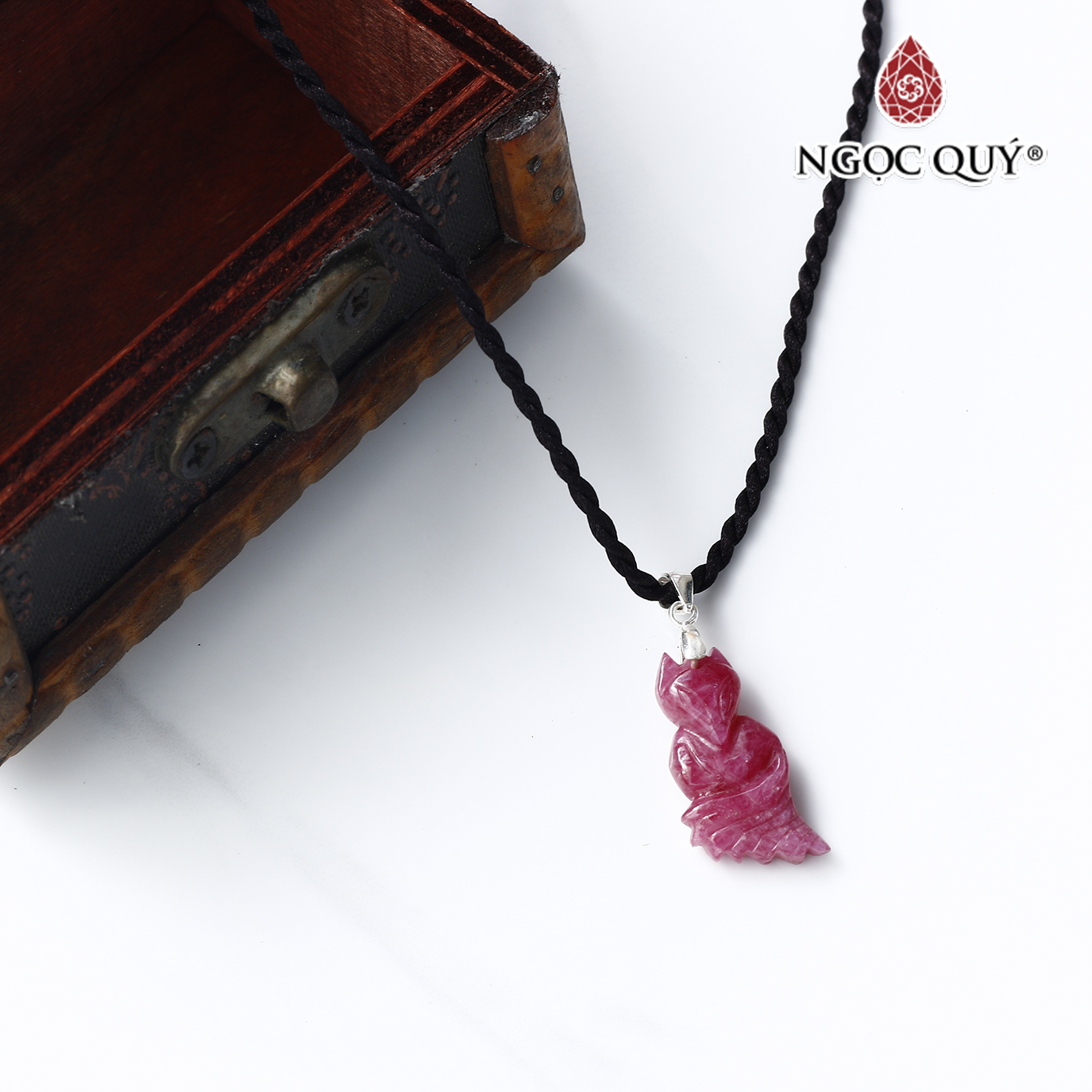 Mặt dây chuyền hồ ly 9 đuôi đá ruby 22mm mệnh hỏa, thổ - Ngọc Quý Gemstones