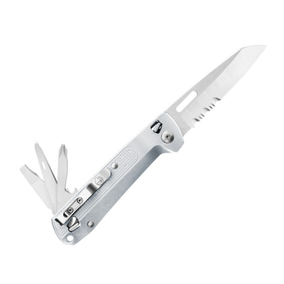 Dao xếp Đa Năng Leatherman FREE K2x Silver (8 Chức Năng) (Lưỡi Răng Cưa) (Màu Bạc)