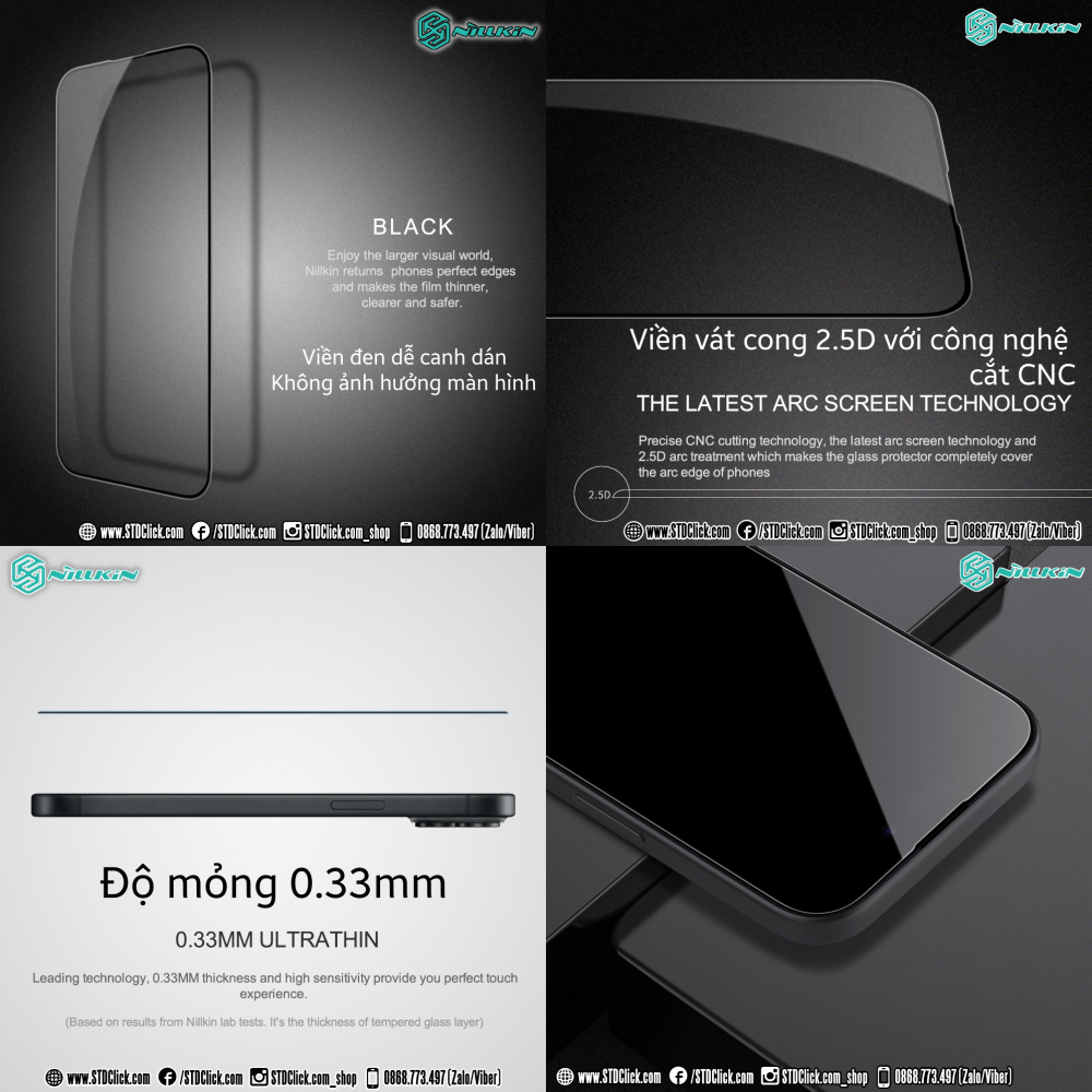 KÍNH CƯỜNG LỰC DÀNH CHO ĐIỆN THOẠI IPHONE 15 PLUS - 15 NILLKIN CP+PRO 2.5D