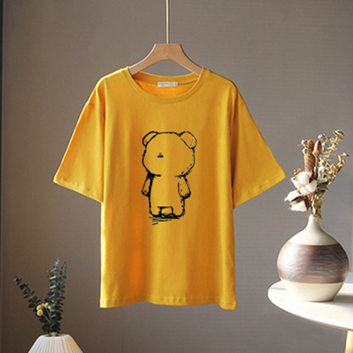 Áo thun tay lỡ cotton Bear [ áo thun tay lỡ unisex nam nữ đều mặc được