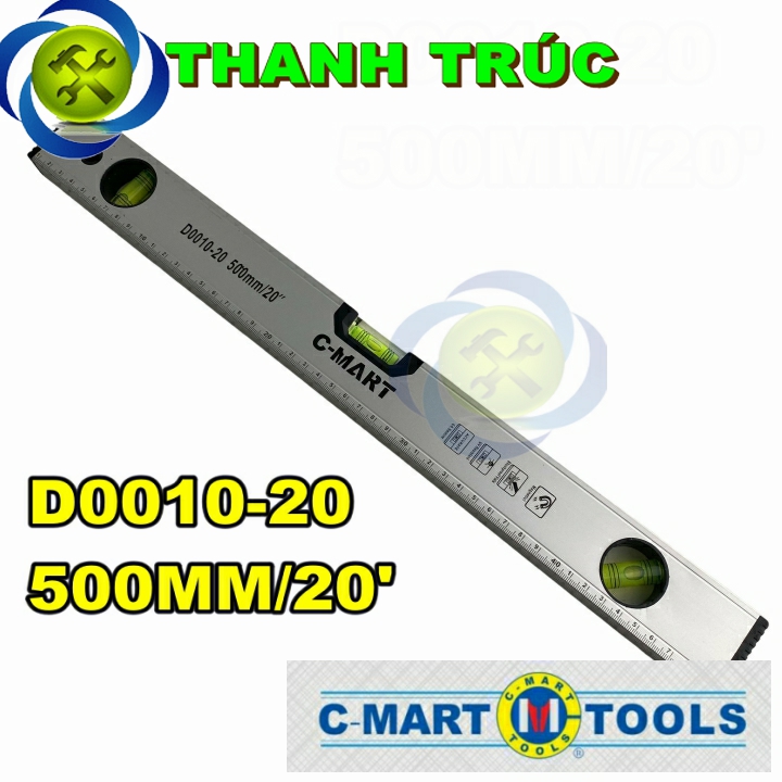 Thước thủy 500mm từ tính màu xám C-Mart D0010-20