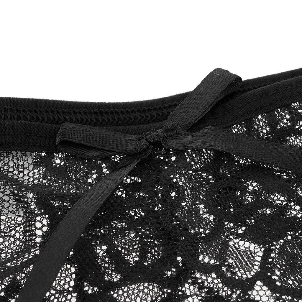 2 Pack Womens Sexy Floral Lace Thong Underwear Crotchless Panties Lingerie