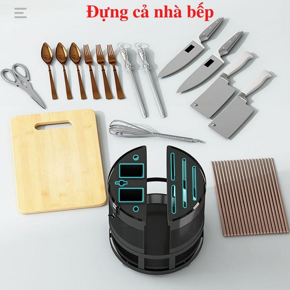 Kệ cài dao thớt đa năng xoay 360 độ để bàn giá cắm dao kéo ống đũa đa năng thông minh để bàn nhà bếp 2750 EDHOME
