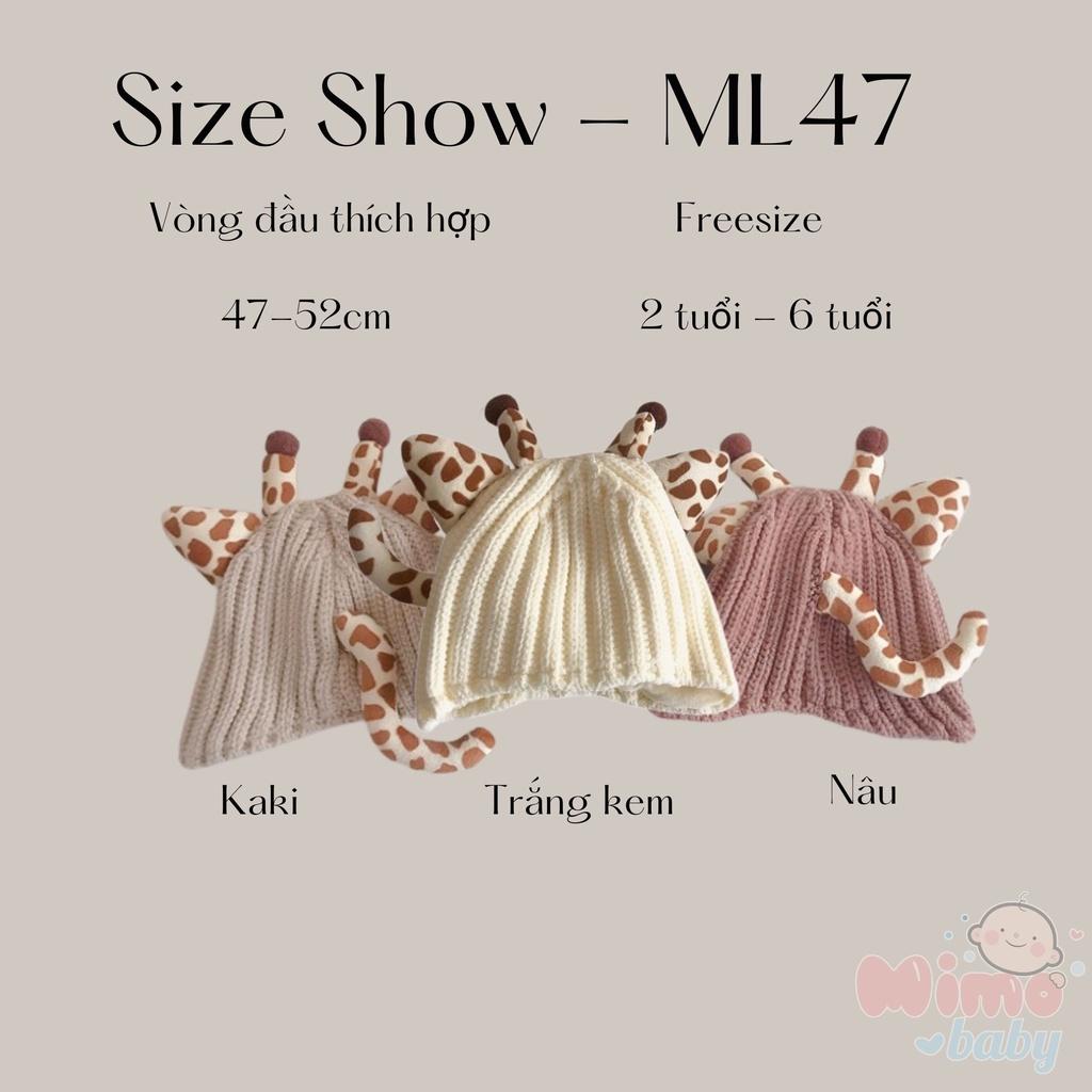 Mũ len cao cấp chiếc đuôi đáng yêu cho bé Mimo Baby ML47