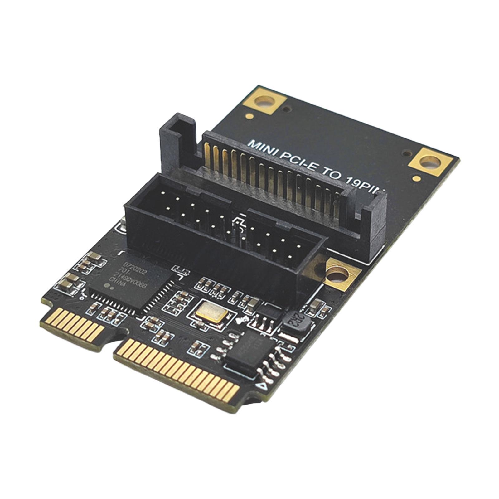 Mini PCIe to USB3.2 Gen1 19Pin Expansion Card, Professional, E to 19Pin USB3.2 Adapter Riser Board for Windows XP 7 8 10 11