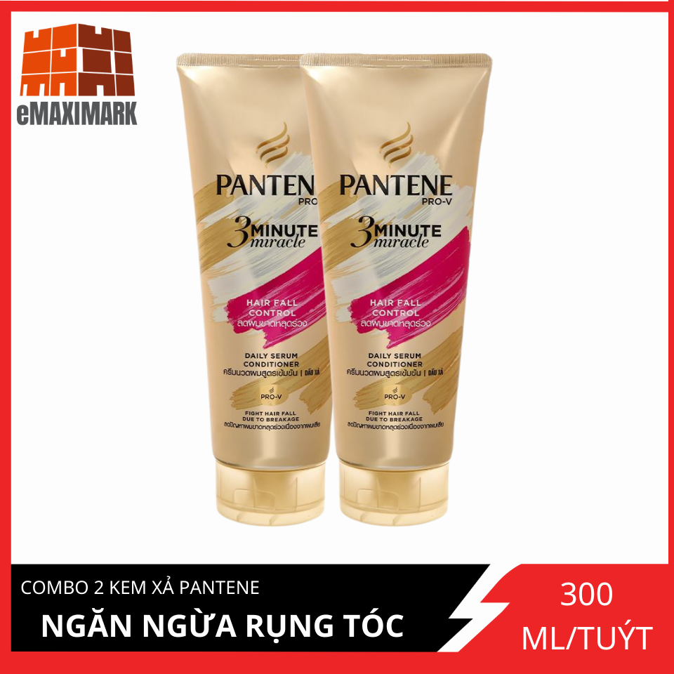 COMBO 2 tuýp kem xả Pantene 3 Phút diệu kỳ Ngăn rụng tóc 300ml