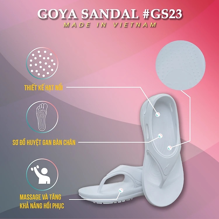 [HOT] Dép Thể Thao Cao Cấp Goya Sandal GS23 - Màu Trắng