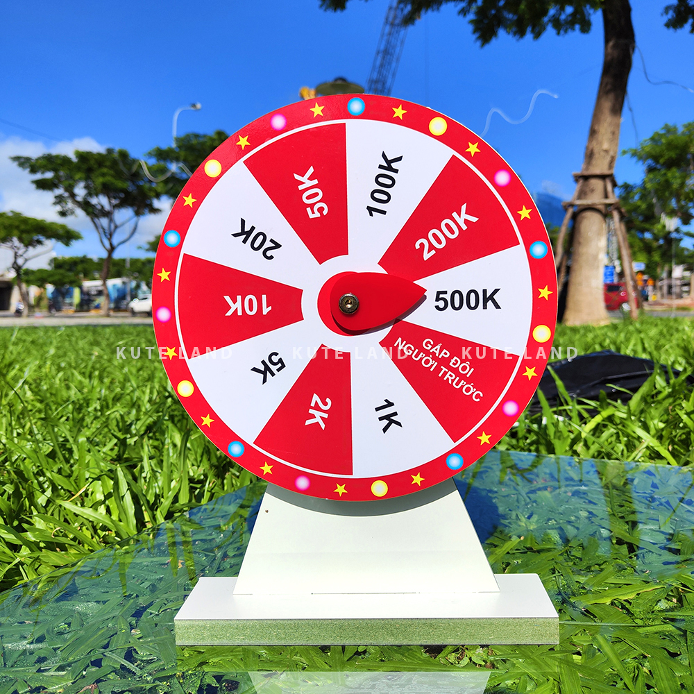Vòng quay ăn nhậu uống rượu bia Drinking Game Roulette 25 cm 16 ô nội dung thú vị giải trí trong bữa tiệc