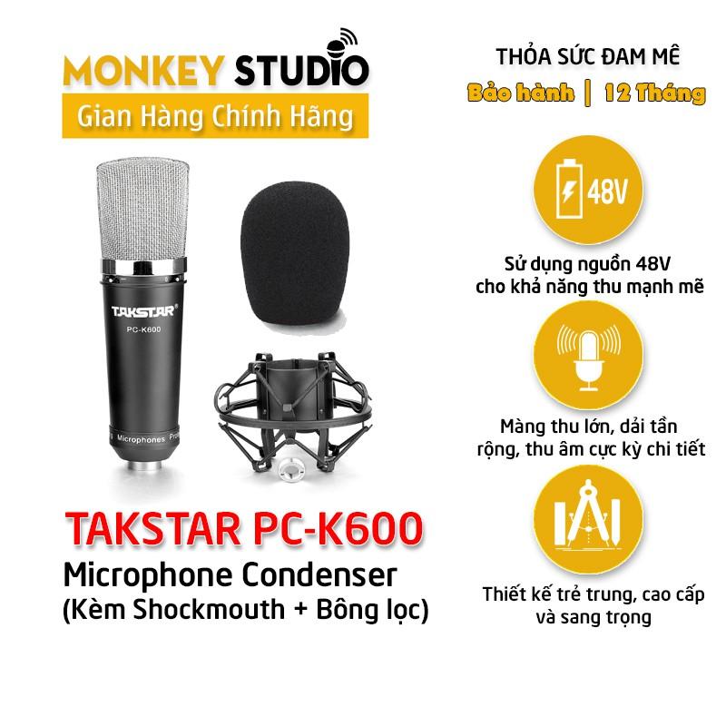 Mic thu âm Takstar PC-K600 Cho Thu Âm Hát Livestream Phòng Thu Chuyên Nghiệp Âm Thanh Sống Động - Hàng Chính Hãng