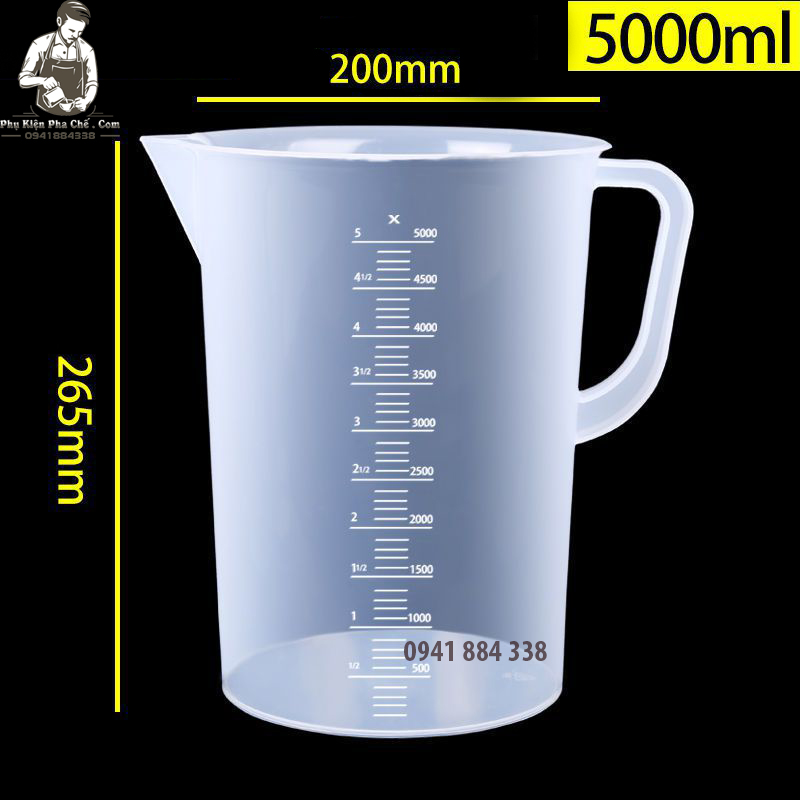 Ca Đong 5000ml Có Vạch Chia Định Lượng, Ca Nhựa 5L