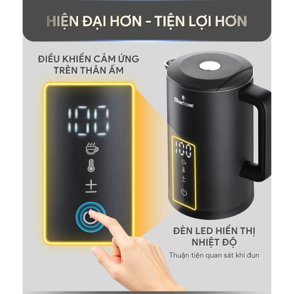 Ấm Đun Siêu Tốc Thông Minh Bluestone KTB-3466, 1.5Lit- 2200w, Hàng Chính Hãng