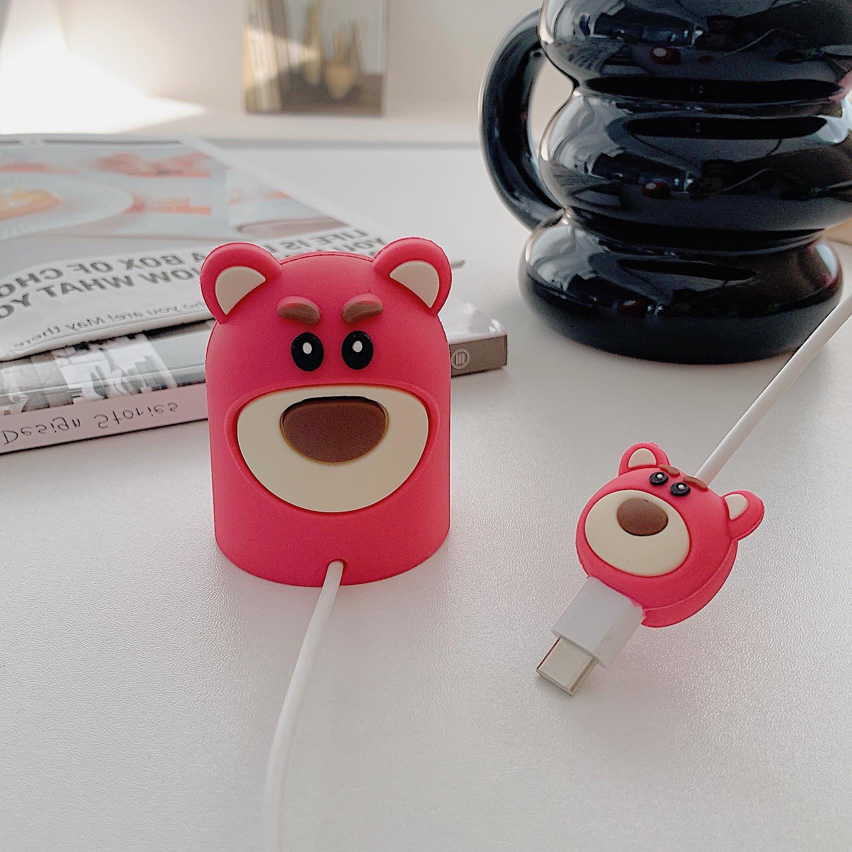 Combo Giá Đỡ dành cho Dock Sạc Apple Watch Silicon Chống Đứt Gãy Dây Hoạt Hình Kèm Bọc Đầu Cáp_ Hàng Chính Hãng