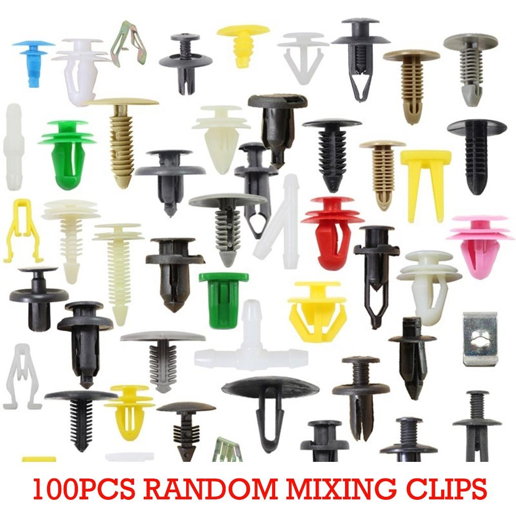 Set 100 Đinh Tán Nhựa Nhiều Màu Cho Xe Ô Tô