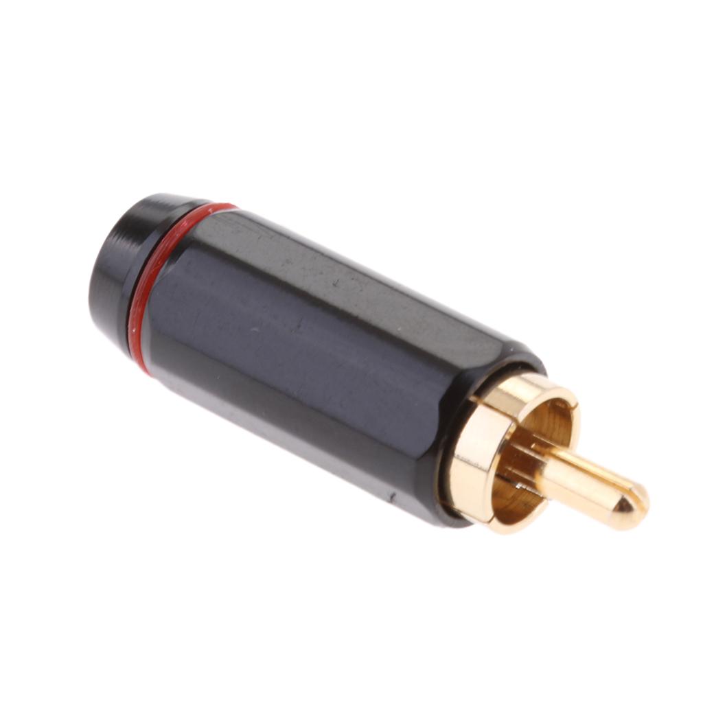 2 Pieces RCA Male Plug Adapter Audio Video Phono Solder Connector