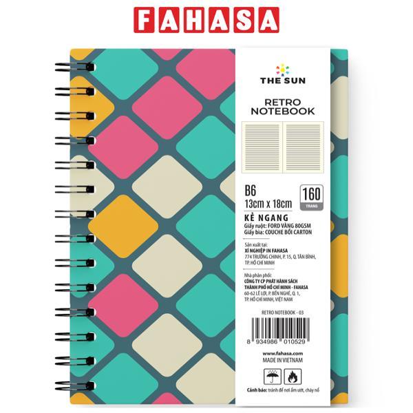 Sổ Lò Xo Bìa Cứng Retro B6 - Kẻ Ngang - 160 Trang 80gsm - The Sun 03