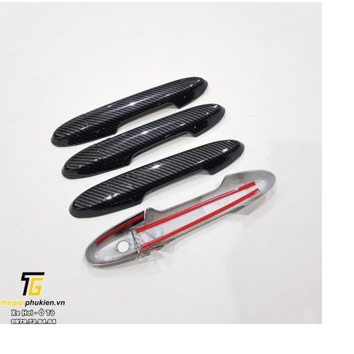 Bộ ốp tay nắm cửa, hõm cửa xe Honda City 2021 vân Carbon