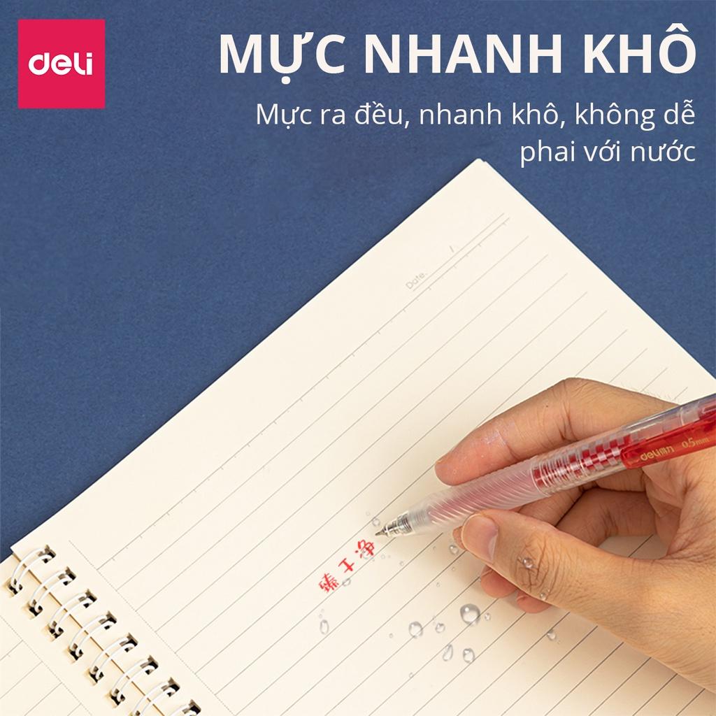 Bút Bi Nước Mực Gel Ngòi 0.5mm Siêu Mướt Nhiều Mực Deli - Dành Cho Văn Phòng Sinh viên Học Sinh - S18-B