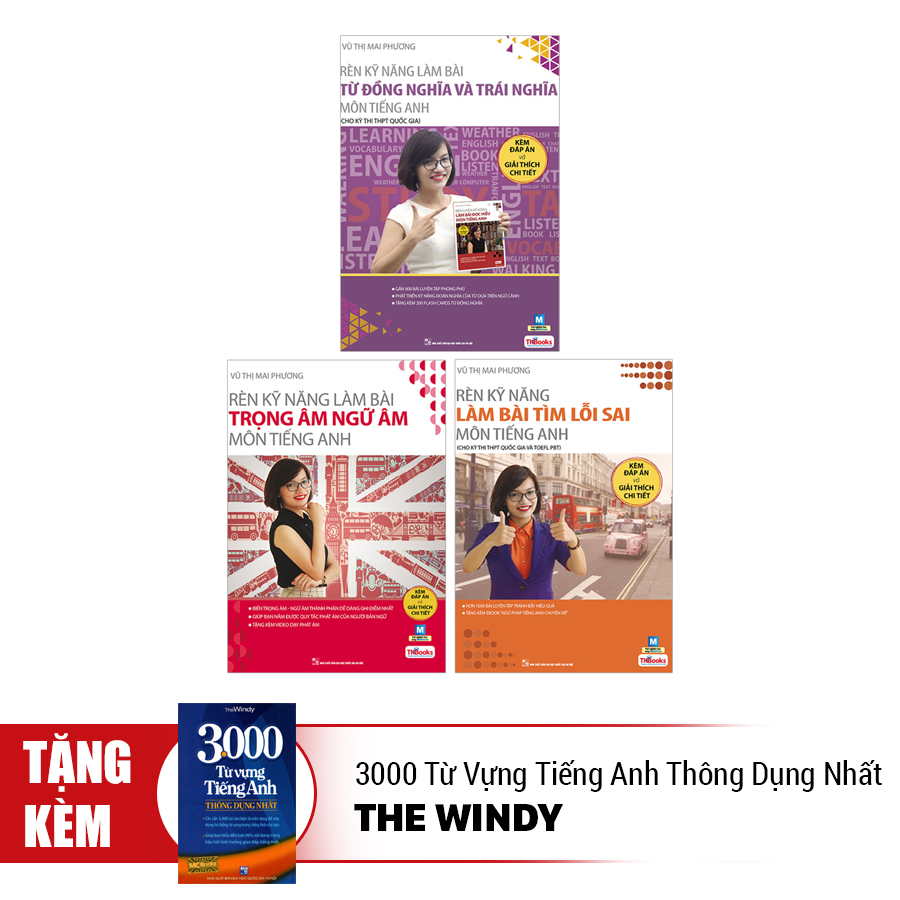 Combo 3 Bộ Sách Tiếng Anh Cô Mai Phương - Tặng Kèm Quyển 3000 Từ Vựng Tiếng Anh Thông Dụng Nhất