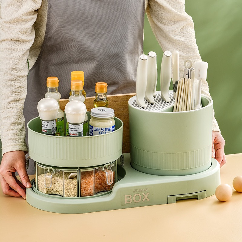 Kệ Đựng Dao / Gia Vị Đa Năng Có Thể Xoay Tiện Dụng Cho Nhà Bếp