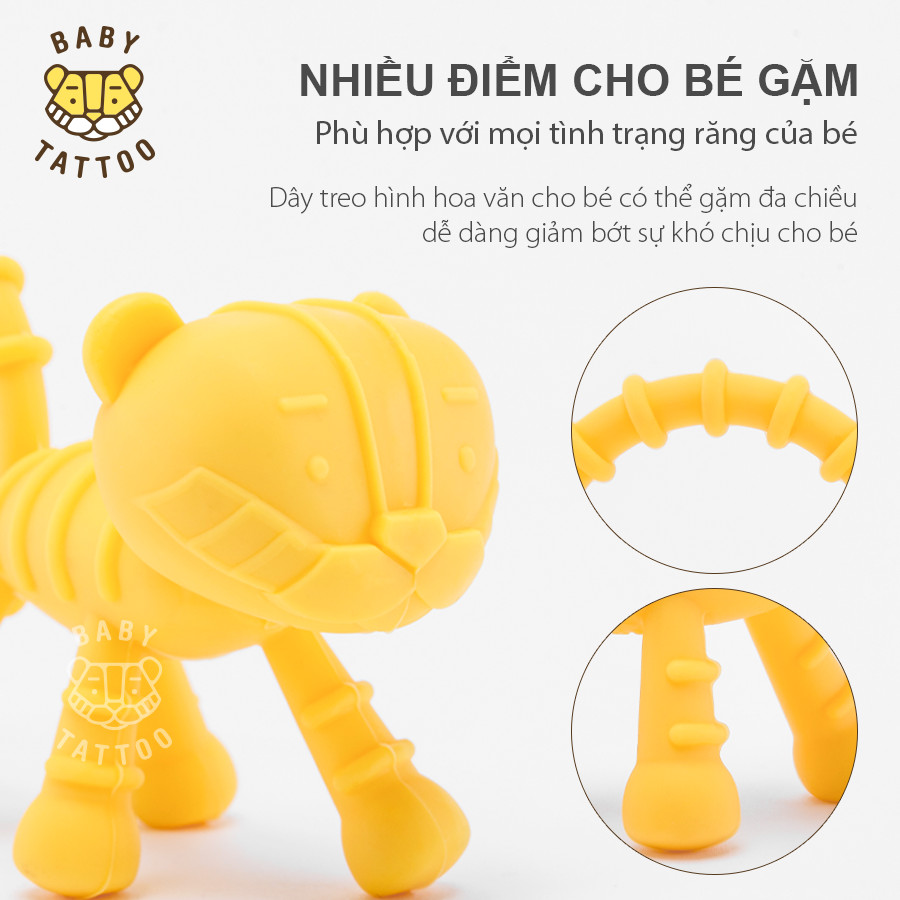 Đồ Chơi Gặm Nướu Hình Con Hổ Silicone - BABY TATTOO/ Gặm Nướu Silicone Mềm Phát Triển Kỹ Năng Cơ Bản/ Giúp Giảm Đau Nướu/ Giảm Ngứa Lợi Cho Bé Dễ Thương Không Chất Độc Hại